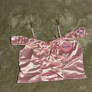 Sugar Thrillz Blush Satin lingerie set